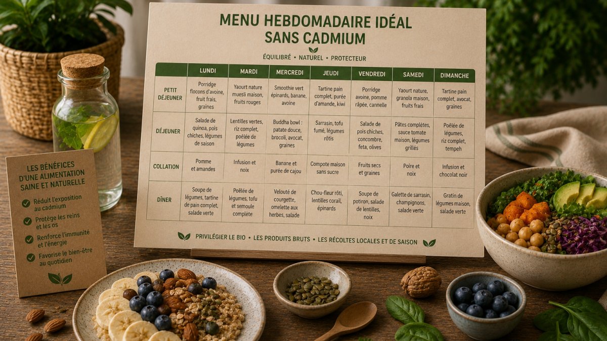 Menu hebdo pauvre en Cadmium : idées pour 7 jours